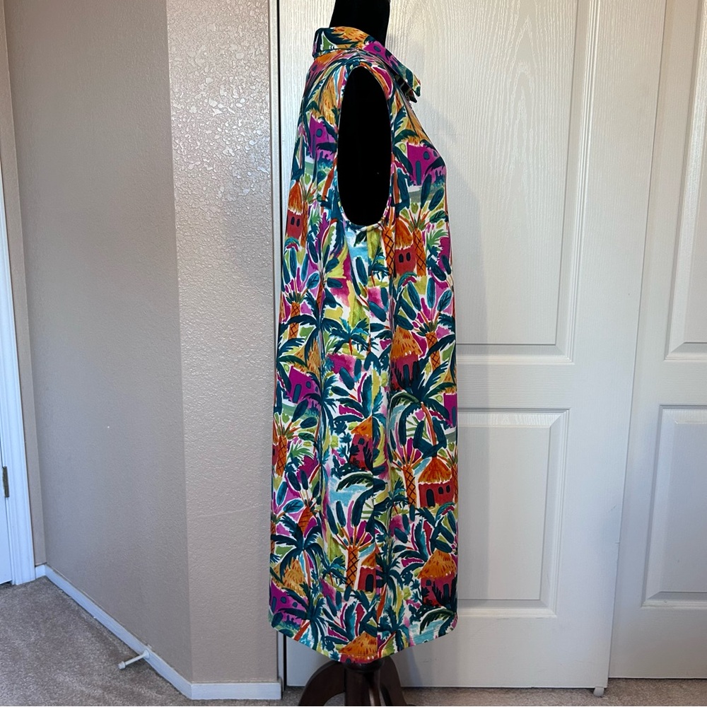 Pappagallo Colorful Tropical Print Midi Dress - Picture 3 of 5